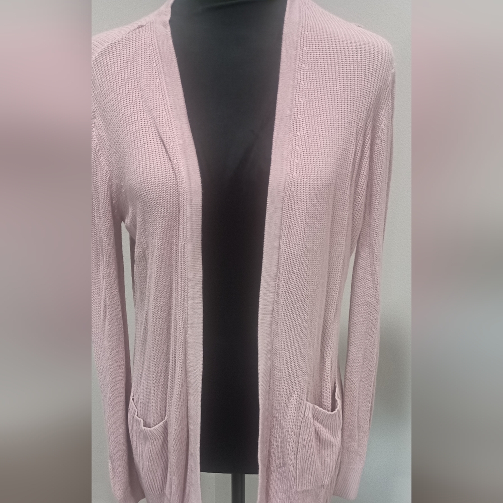 Nine WeatWomen's Pink Open-Front Sweater